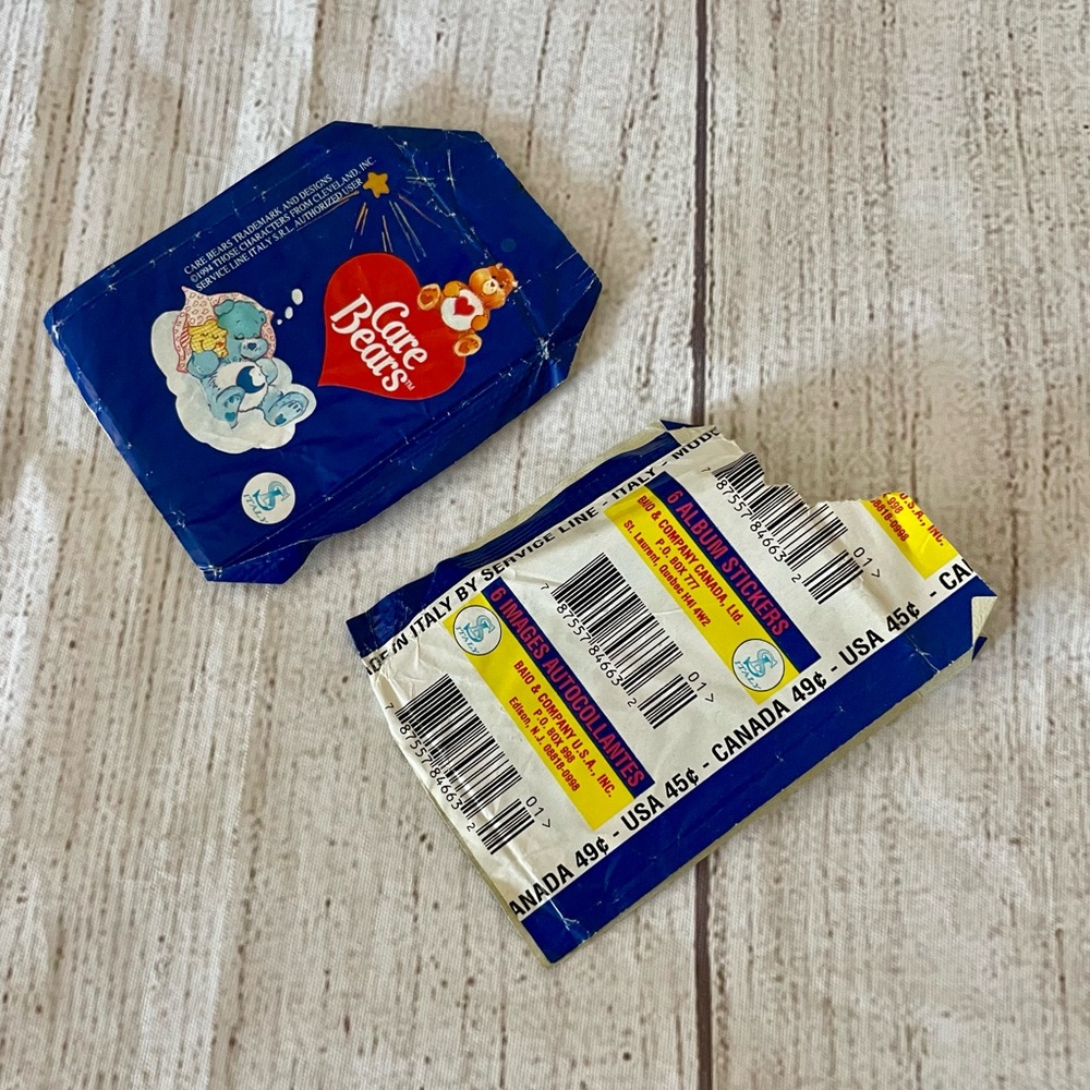 VINTAGE 1994 Care Bears Collectable Sticker Packs (Opened) - 9 stickers total